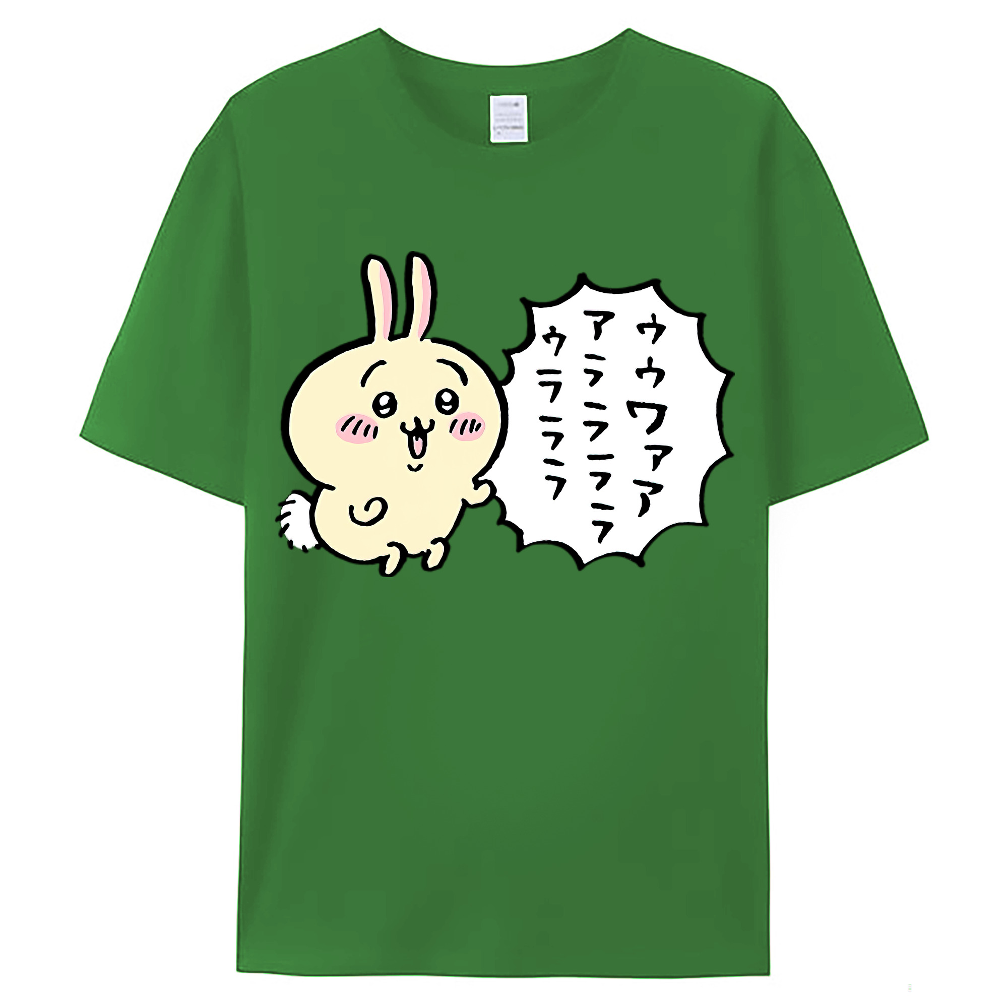 （画像用） ちいかわ うさぎ Chii-kawa usagi レディースカジュアルプリントTシャツ（綿100％）